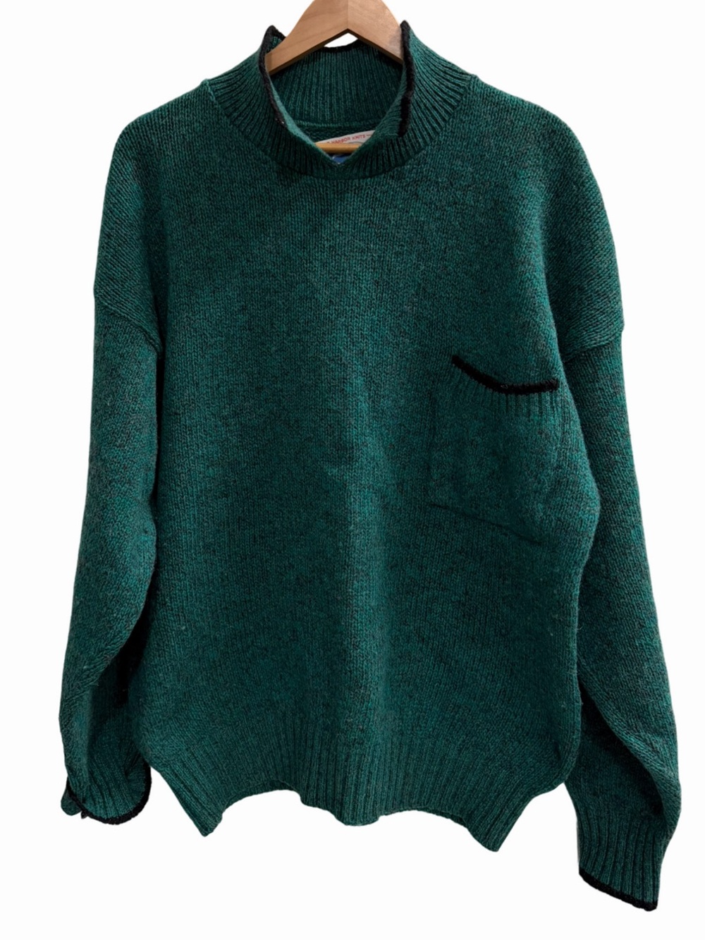 Vintage Bar Harbor Knits Maine Wool Blend Sweater Green Large